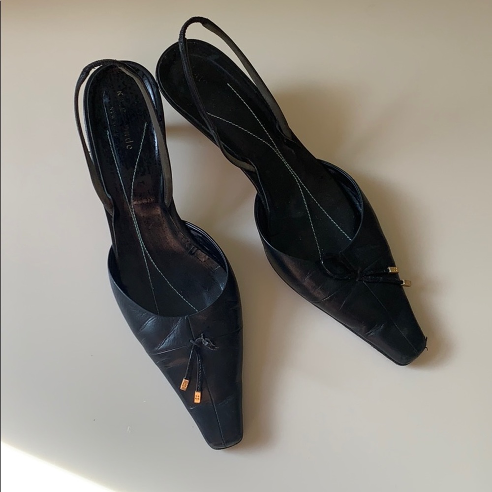 Kate Spade black kitten heels